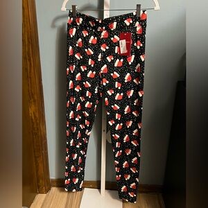 R Sofia Holiday Black and Red Santa Hat and Snow Leggings NWT